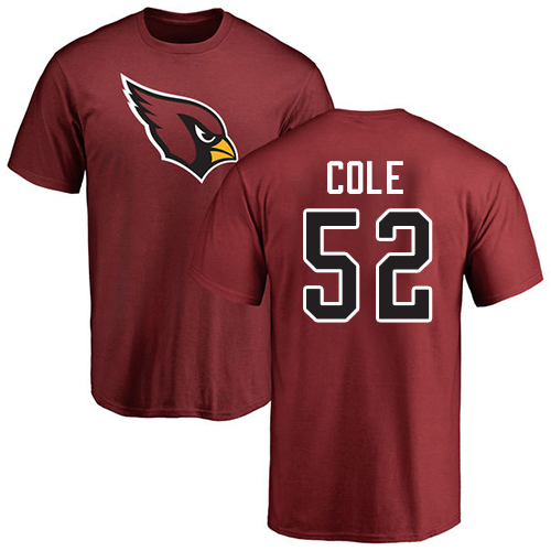 Arizona Cardinals Men Maroon Mason Cole Name And Number Logo NFL Football #52 T Shirt